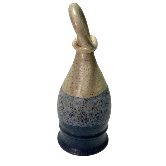 0RGY HORN STUDIO POTTERY GOBLET IRISH SPECKLED CLAY BLUE GLAZE HANDHELD VESSEL - Picture 4 of 9